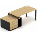 Nábytek Designový cz DEBZ3ULP Kancelářská sestava EPIC Z3 U dub černá – Zboží Dáma