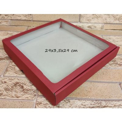 Dárková krabička s průhledným okénkem 29x29x3 cm – Zboží Mobilmania