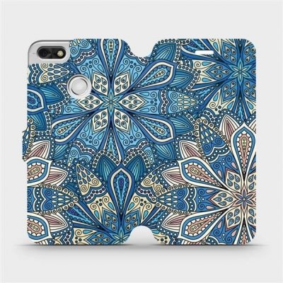 Pouzdro Mobiwear parádní flip Huawei P9 Lite mini - V108P Modré mandala květy – Zboží Mobilmania