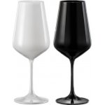 Crystalex Sklenice na víno BLACK&WHITE ONE Černobílé 2 x 450 ml – Zboží Dáma