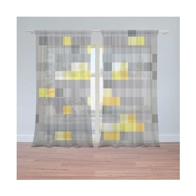Sablio Záclony Blocks 2: 2ks 150x250cm – Zboží Mobilmania