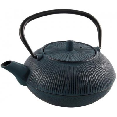 HIT Konvice na čaj litinová Sakura 0,8L černá/modrá HT-22170576 – Zboží Dáma