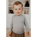 Dětské triko s dlouhým rukávem z merino vlny bavlny a hedvábí šedý melír Cosilana – Zboží Dáma