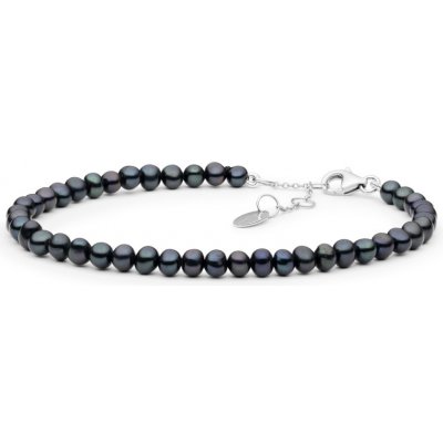 Gaura Pearls perlový Enrica stříbro říční perla FORB445-B černá