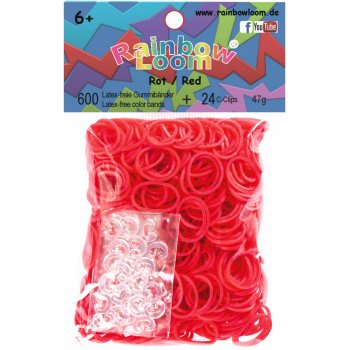 RAINBOW LOOM Original gumičky 600 kusov červená