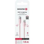 Swissten 71529205 USB-C / Lightning, 1,5m, růžový – Zboží Mobilmania