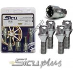 AEZ Sicuplus Sada bezpečnostních šroubů 4 ks + klíč M12x1,25x36 - rovná - stříbrná – Zbozi.Blesk.cz
