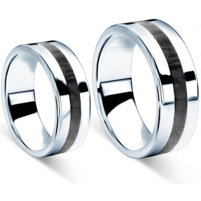 Savicki Snubní prsteny karbon stříbro ploché 7 SAVSRC19 7 5 – Zboží Mobilmania