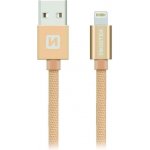 Swissten 71524204 USB 2.0 typ A na Lightning, USB 2.0, zástrčka A - zástrčka Lightning, MFi, opletený, 1,2m, zlatý – Zbozi.Blesk.cz