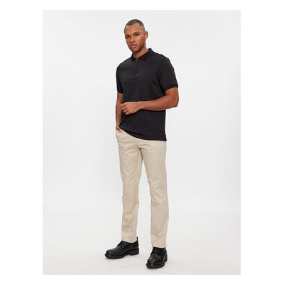 Calvin Klein Polokošile Smooth Cotton Welt Zip Polo K10K112754 černá