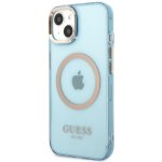 Pouzdro Guess iPhone 13 Pro Max Gold Outline Translucent MagSafe modré – Hledejceny.cz