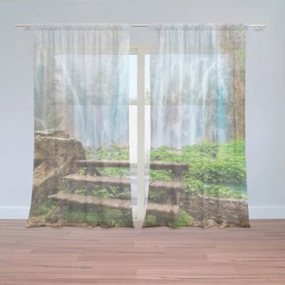 Záclony Posezení u vodopádu: 2 ks - 150x250 cm - Sablio – Hledejceny.cz