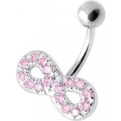 Šperky4U stříbrný piercing do pupíku nekonečno BP01021-P