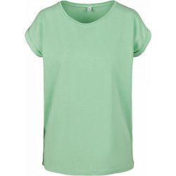 Build Your Brand Prodloužené splývavé tričko s ohrnutými rukávy Neo Mint