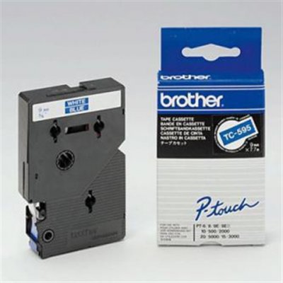 Páska Brother TC-595 (Bílý tisk/modrý podklad) - Originál – Zboží Mobilmania