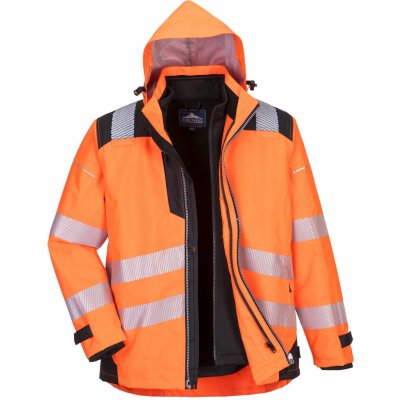 Portwest HI-VIS PW365 Reflexní nepromokavá bunda 3v1 HV oranžová/černá