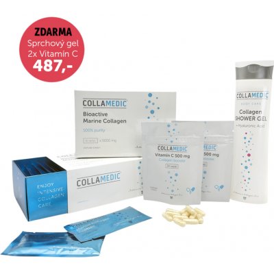 Collamedic set kolagen nápoj 5000 mg 60 sáčků + ZDARMA sprchový gel 300 ml – Hledejceny.cz