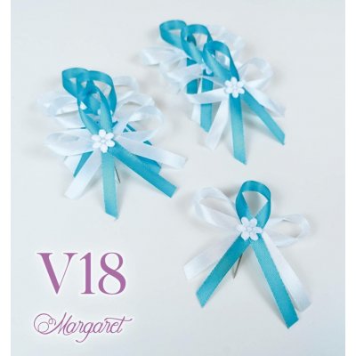 Saténové svatební vývazky V18 (Turquoise) – Zboží Dáma