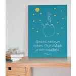 Obraz na plátně - Správně vidíme jen srdcem. Co je důležité, je očím neviditelné. Malý princ (minimalist) FeelHappy.cz Velikost obrazu: 140 x 210 cm – Zbozi.Blesk.cz