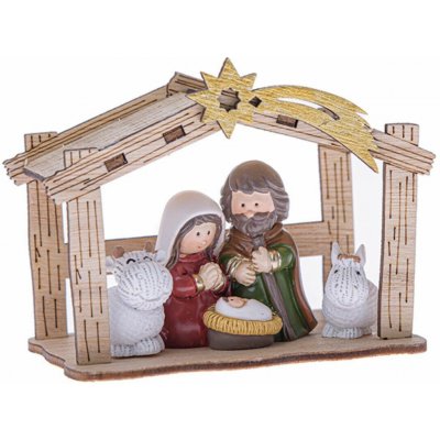 Dakls Betlém polyresin s dřevěným domkem SMM24006 7,2x9,5x6cm – Hledejceny.cz