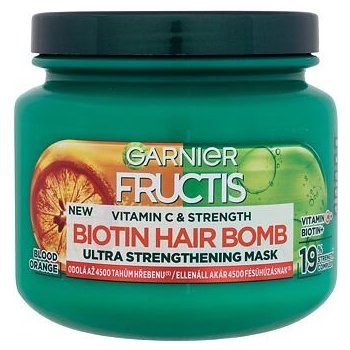 Garnier Fructis Vitamin & Strength Ultra posilující Biotin Hair Bomb maska pro slabé vlasy 320 ml