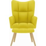 vidaXL 4016785 Relaxační s podnožkou textil Světle žlutá – Zboží Dáma