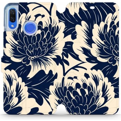 Mobiwear - Huawei Nova 3 - VA40S Modré a béžové květy – Zboží Mobilmania