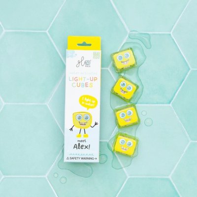 Glo Pals svítící senzorické kostky do vody žluté ALex 4 ks – Zboží Mobilmania