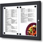 Extera Magnetická vitrína Menu Black, jednokřídlá 2 x A4 – Zboží Živě