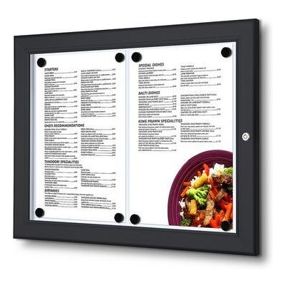 Extera Magnetická vitrína Menu Black, jednokřídlá 2 x A4 – Zboží Živě