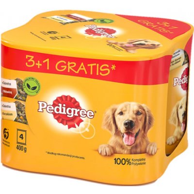 Pedigree Adult 3+1 PACK 4 x 400 g vlhké v želé – Hledejceny.cz