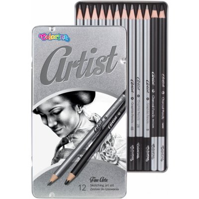 Colorino Artist Tužky grafitové v kovové krabičce 12 ks