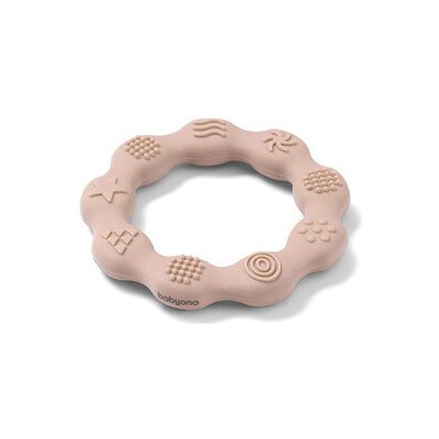 BabyOno Kousátko silikonové Ring béžové – Sleviste.cz