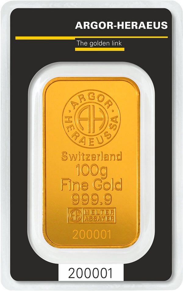 Argor-Heraeus zlatý slitek 100 g
