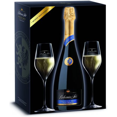 Bohemia Prestige brut 12,5% 0,75 l (dárkové balení 2 sklenice) – Zboží Mobilmania