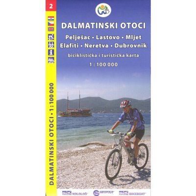 Dalmátské ostrovy 2 cykloturistická mapa 1:100 000 – Hledejceny.cz