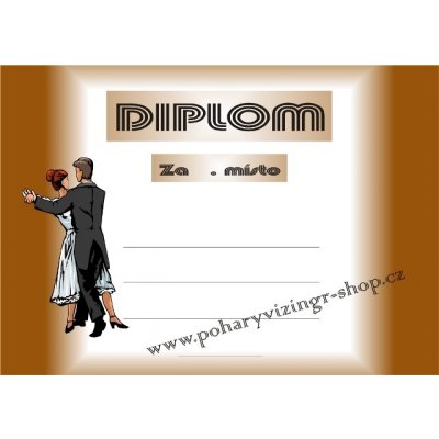 VIZINGR Tanec diplom A4 č.1 Tanec č.1 BEZ TEXTU – Hledejceny.cz