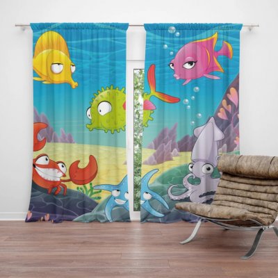 Sablio Závěs Podmořský svět 2: 2ks 140x250cm – Hledejceny.cz