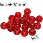 Červené kuličky, 4mm (30ks) – Zboží Mobilmania