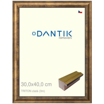 DANTIK rámeček 30x40 | TRITON zlatá (Plexi Čiré) – Zboží Živě