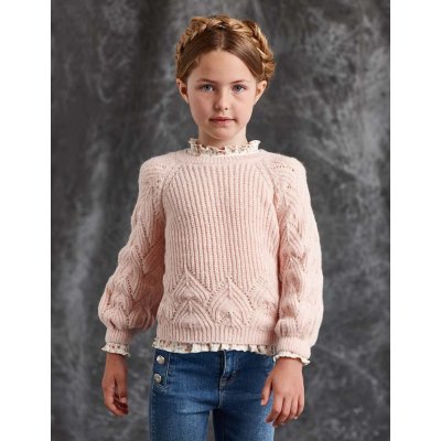 Abel & Lula svetr s balónovými rukávy světle růžový – Zboží Dáma