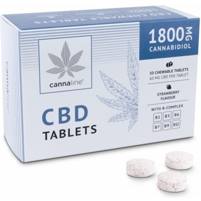 cannaline CBD tablety s B-komplex vitamíny 1 800 mg CBD 30 ks