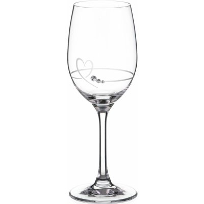 Diamante sklenice na bílé víno se Swarovski krystaly Petit Heart 240 ml – Zboží Mobilmania
