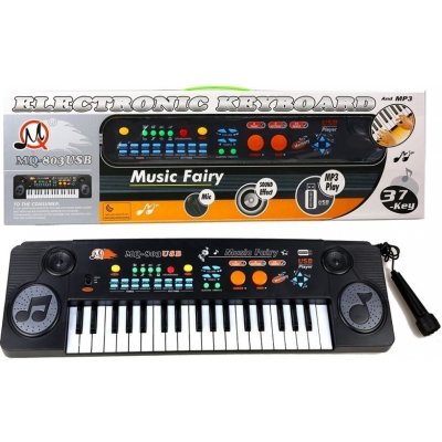 Mamido Dětské klávesy s mikrofonem černé – Zboží Mobilmania