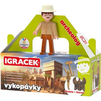 EFKO IGRÁČEK Archeolog figurka egyptské vykopávky mumie a soška bůh Hora – Zboží Dáma