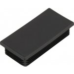 KP Žebrovaná obdélníková plastová zátka - plochá 80x30 mm černá erodovaná, na hranoly, jekly, sloupky a trubky – Sleviste.cz