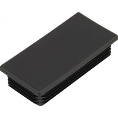 KP Žebrovaná obdélníková plastová zátka - plochá 80x30 mm černá erodovaná, na hranoly, jekly, sloupky a trubky – Sleviste.cz