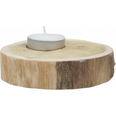 Svícen dřevěný na čajovou svíčku průměr cca 10 cm bez kůry – Zboží Mobilmania