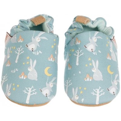 Lait et Miel bavlněné capáčky s koženou podrážkou se zajíčky – Zboží Dáma