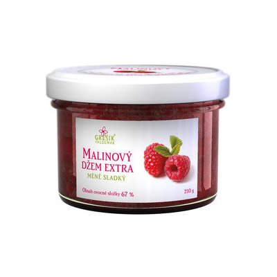 Malinový džem extra Méně sladký 210 g - Valdemar Grešík (Džem)